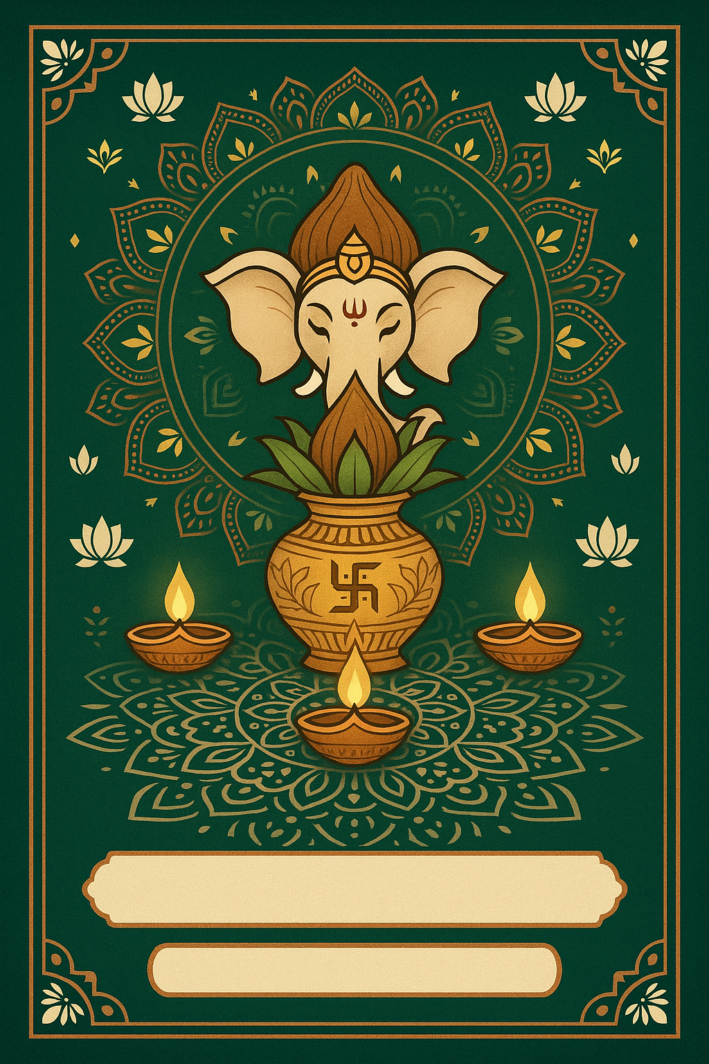 Ganesh Mandal ID Card Design Templates SVG (85x130mm) – Editable for CorelDRAW, Photoshop, Illustrator