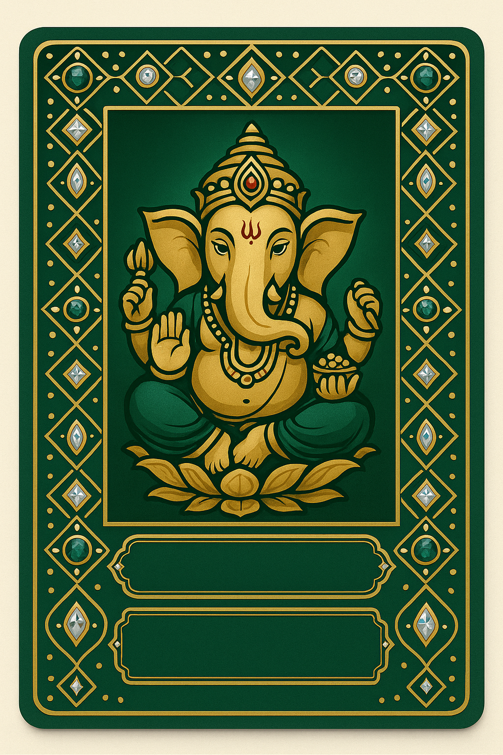 Ganesh Mandal ID Card Design Templates SVG (85x130mm) – Editable for CorelDRAW, Photoshop, Illustrator
