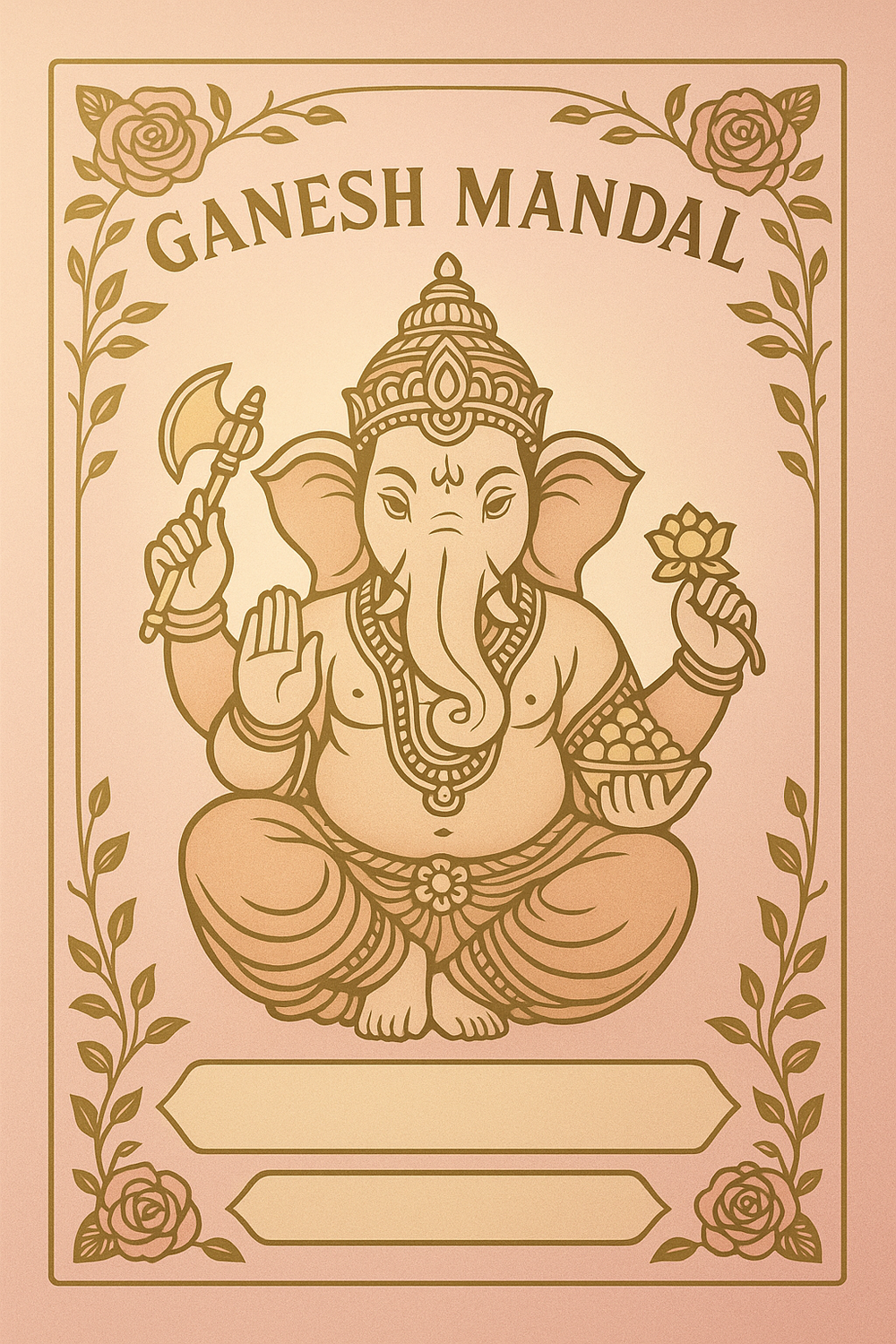 Ganesh Mandal ID Card Design Templates SVG (85x130mm) – Editable for CorelDRAW, Photoshop, Illustrator