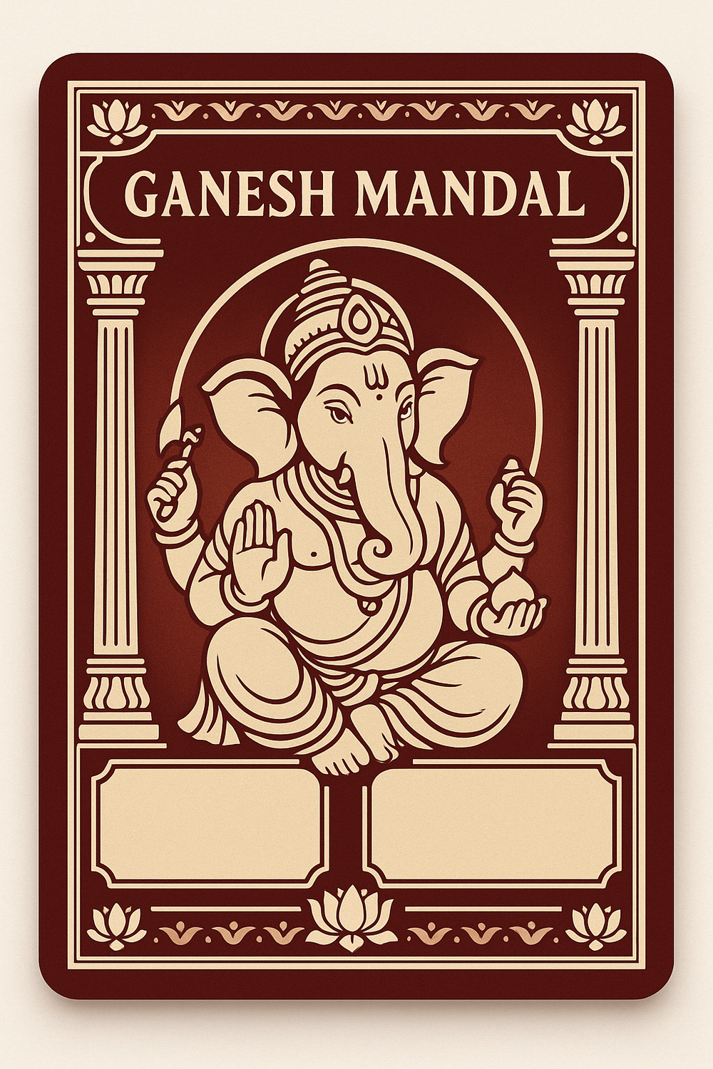 Ganesh Mandal ID Card Design Templates SVG (85x130mm) – Editable for CorelDRAW, Photoshop, Illustrator