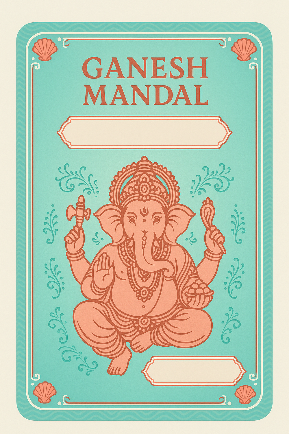 Ganesh Mandal ID Card Design Templates SVG (85x130mm) – Editable for CorelDRAW, Photoshop, Illustrator