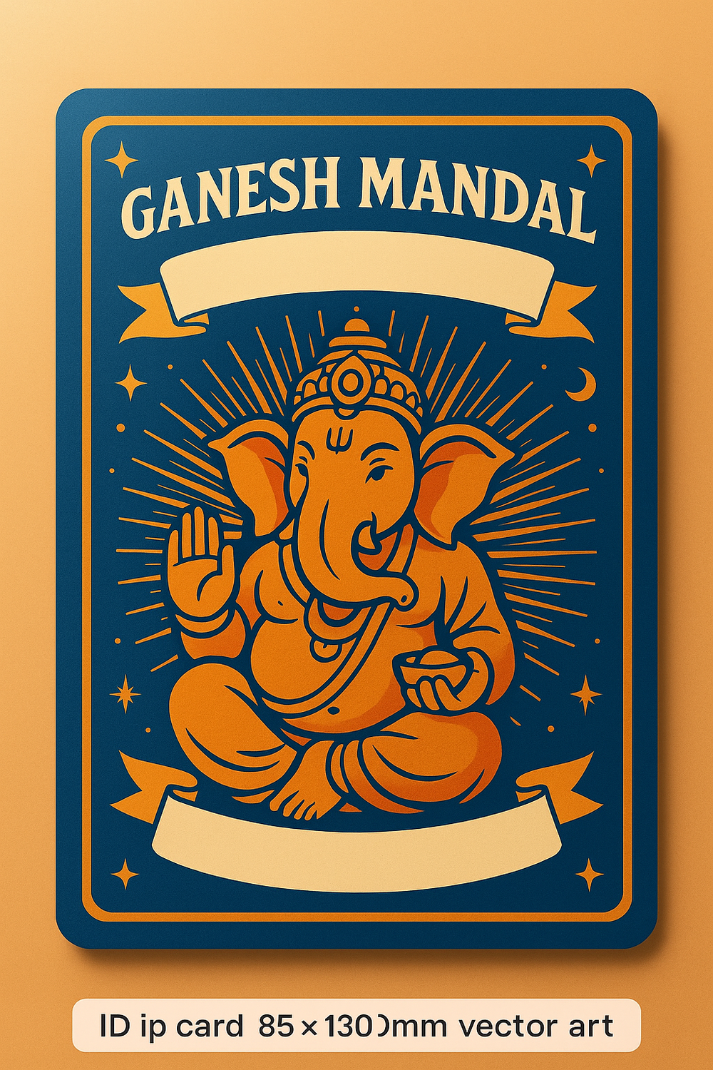 Ganesh Mandal ID Card Design Templates SVG (85x130mm) – Editable for CorelDRAW, Photoshop, Illustrator