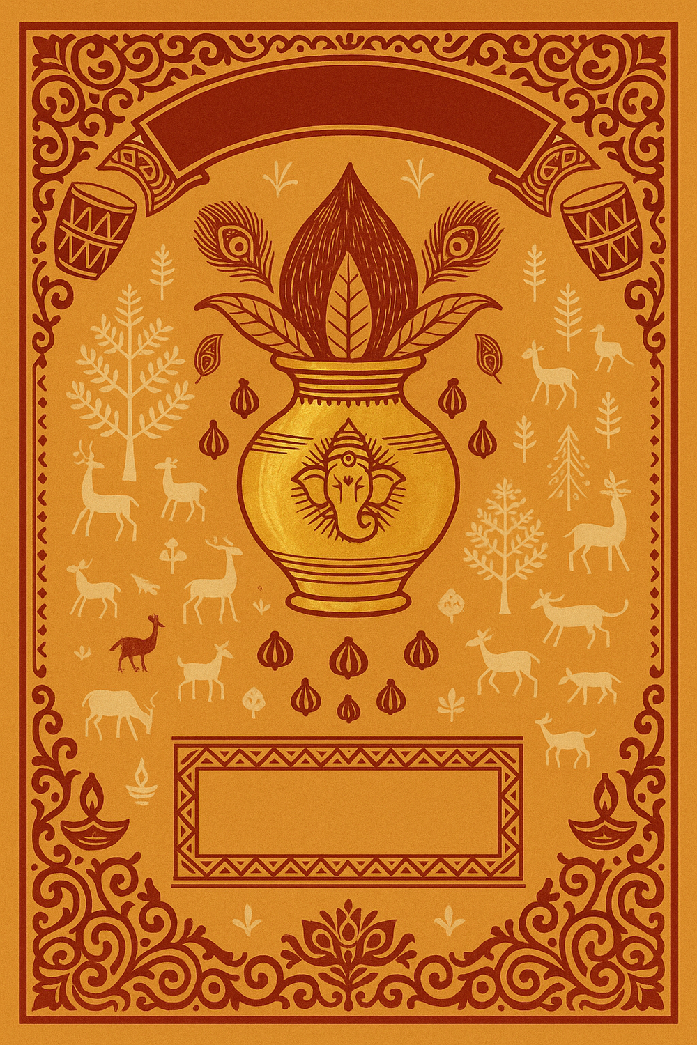 Ganesh Mandal ID Card Design Templates SVG (85x130mm) – Editable for CorelDRAW, Photoshop, Illustrator