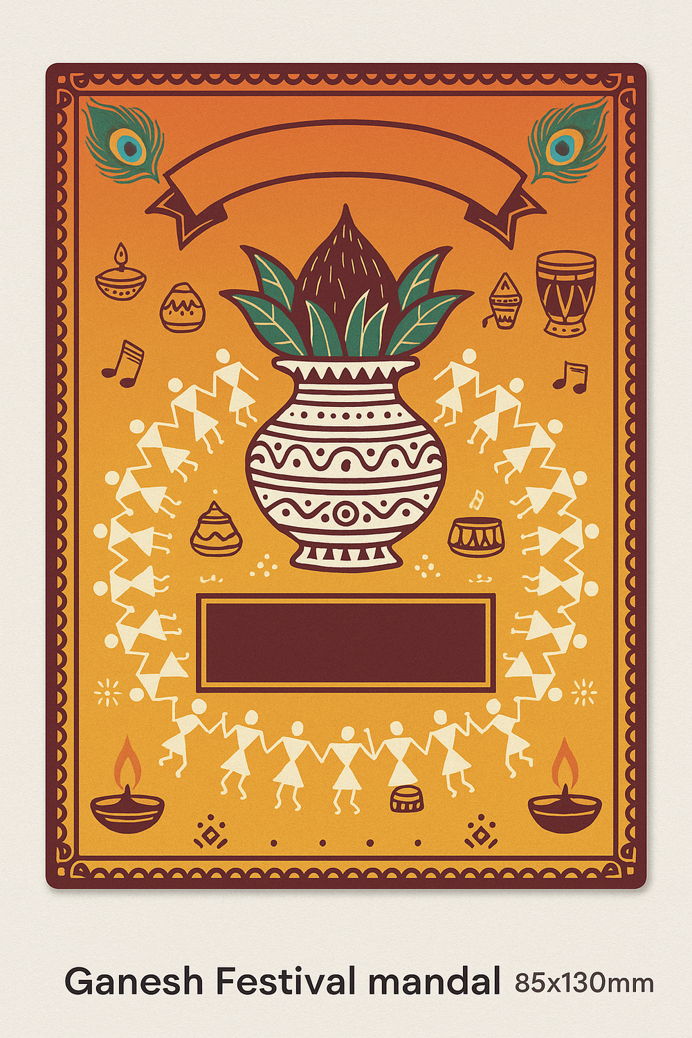 Ganesh Mandal ID Card Design Templates SVG (85x130mm) – Editable for CorelDRAW, Photoshop, Illustrator