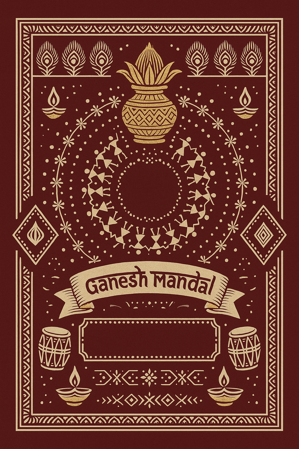 Ganesh Mandal ID Card Design Templates SVG (85x130mm) – Editable for CorelDRAW, Photoshop, Illustrator