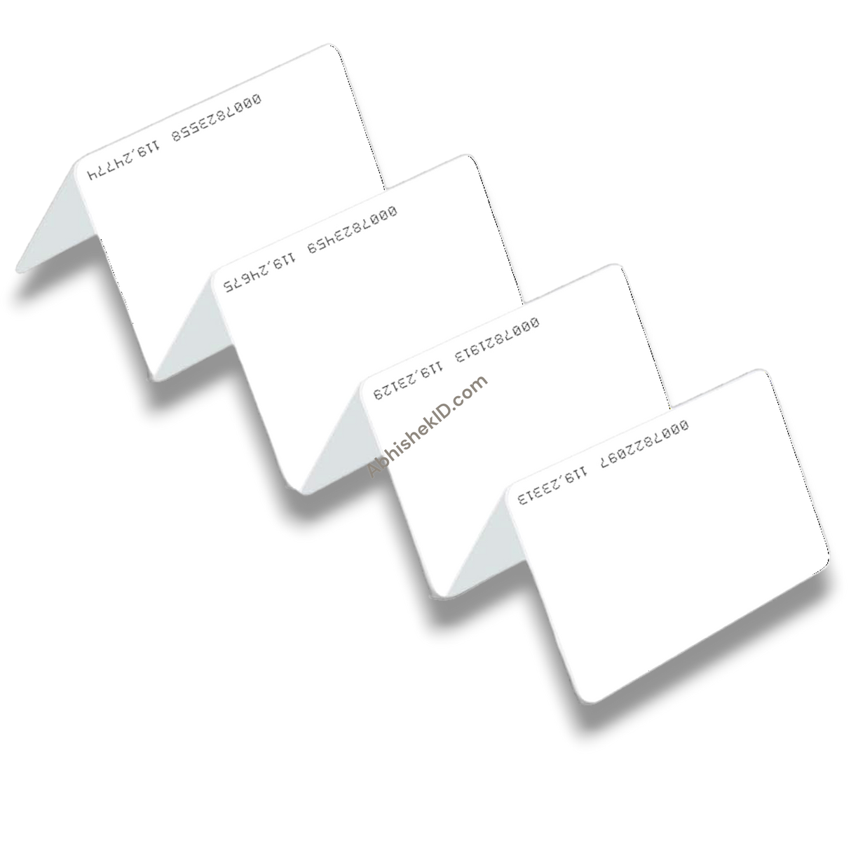 Thin 125 kHz RFID proximity card 0.8mm white ABS front view for attendance systems
