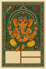 Ganesh Mandal ID Card Design Templates SVG (85x130mm) – Editable for CorelDRAW, Photoshop, Illustrator