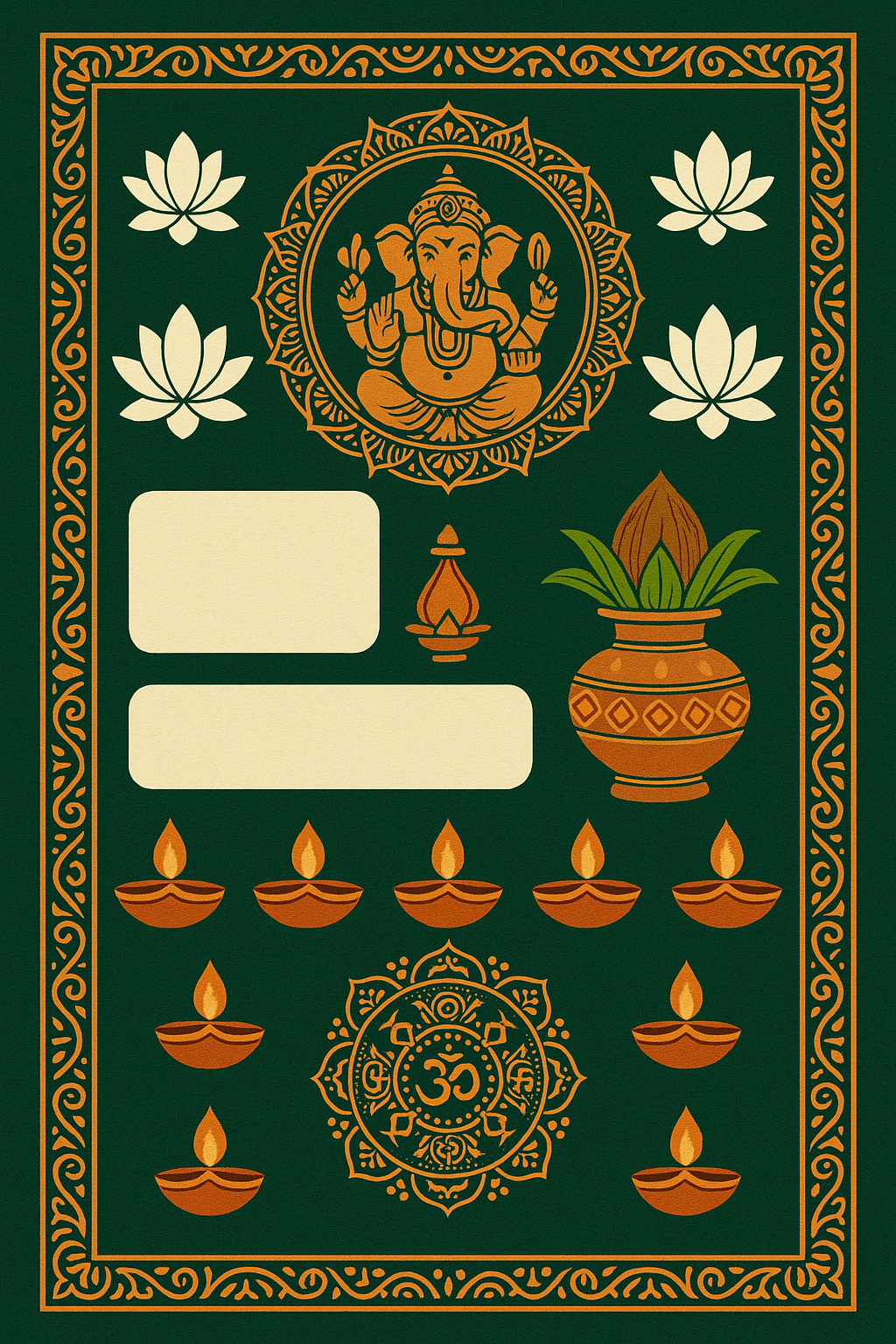Ganesh Mandal ID Card Design Templates SVG (85x130mm) – Editable for CorelDRAW, Photoshop, Illustrator