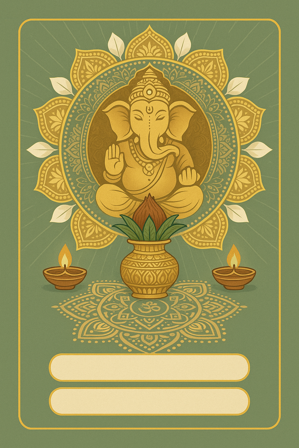 Ganesh Mandal ID Card Design Templates SVG (85x130mm) – Editable for CorelDRAW, Photoshop, Illustrator