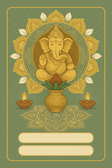 Ganesh Mandal ID Card Design Templates SVG (85x130mm) – Editable for CorelDRAW, Photoshop, Illustrator