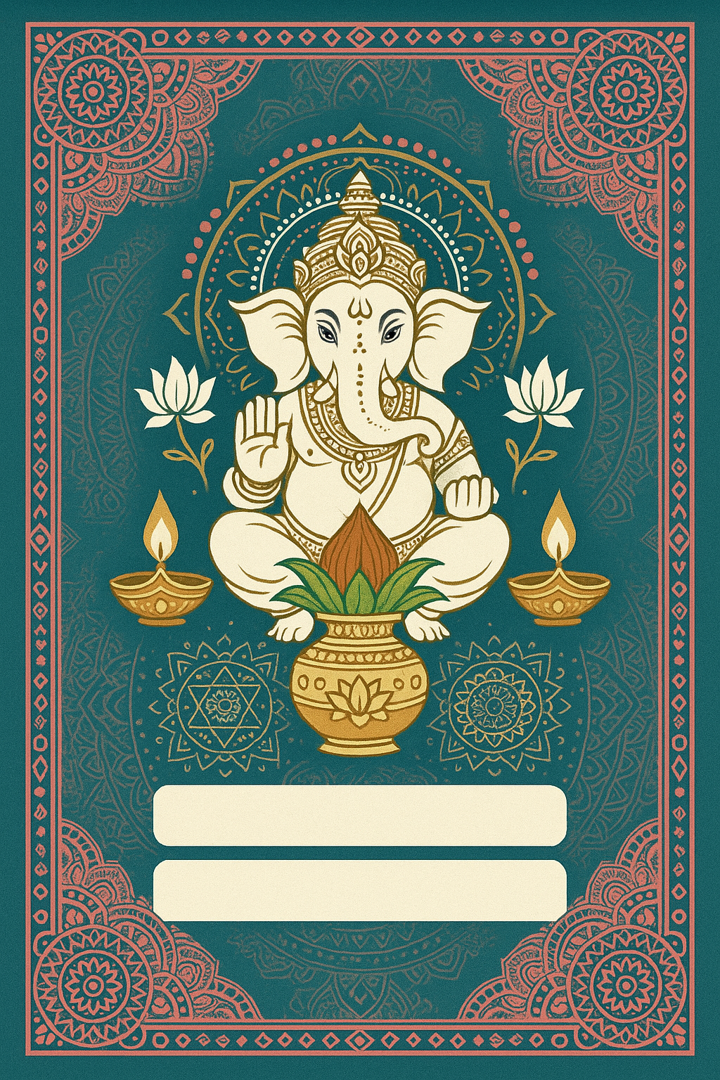 Ganesh Mandal ID Card Design Templates SVG (85x130mm) – Editable for CorelDRAW, Photoshop, Illustrator