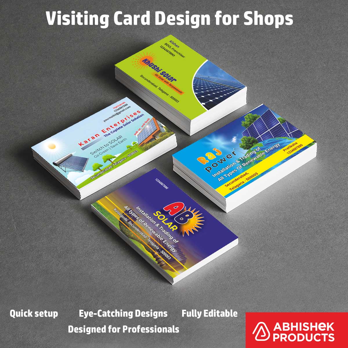 Visiting Card Design Files For , Solar, Spa Center, Tailors, Cake Shop, Tattoo, Lathe Work, Engineering Works, Metal Arts, (1)