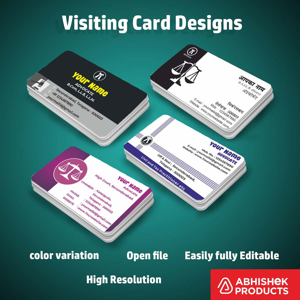 Visiting Card Design Files For Advocate, Beauty Parlour, Bank Finance, Automobiles, Astrology, Agro (1)