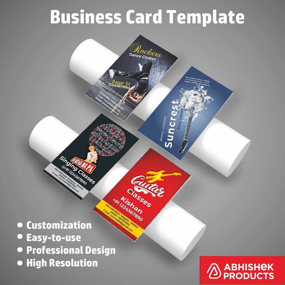 Visiting Card Design Files For Beauty Parlour, Catering, CA, Yoga, Dance Class, Music Class, Singing Class, Guitar Class, Computer Class, Arts (20)