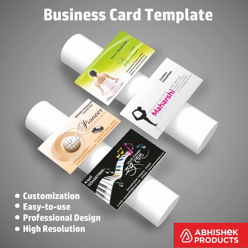 Visiting Card Design Files For Beauty Parlour, Catering, CA, Yoga, Dance Class, Music Class, Singing Class, Guitar Class, Computer Class, Arts (21)