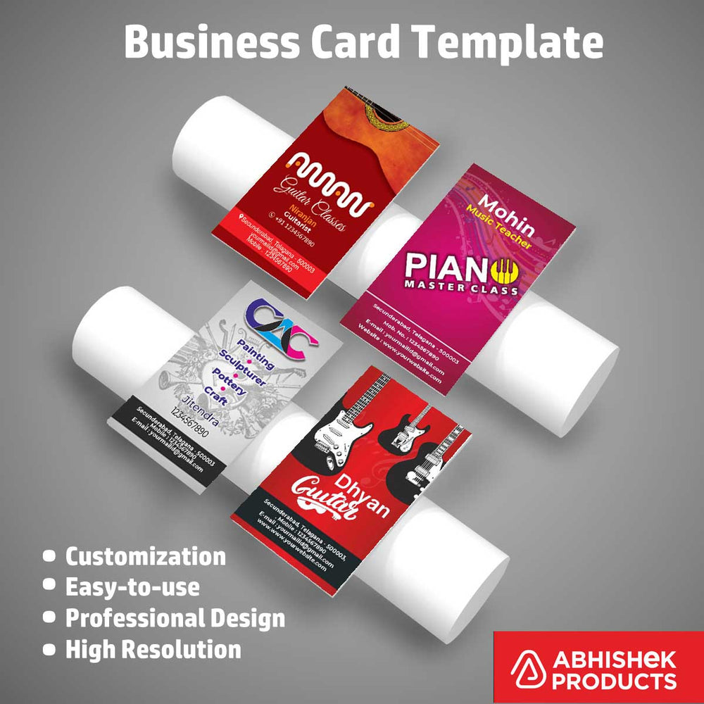 Visiting Card Design Files For Beauty Parlour, Catering, CA, Yoga, Dance Class, Music Class, Singing Class, Guitar Class, Computer Class, Arts (25)