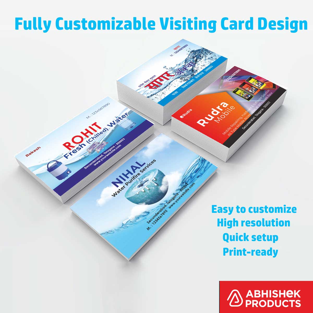 Visiting Card Design Files For Photo & Video, Plantaion & Nusery, Mobiles, Water Purifier, Mineral Water, Diamond, Jewellery, Gem Stone, Jeweller (12)