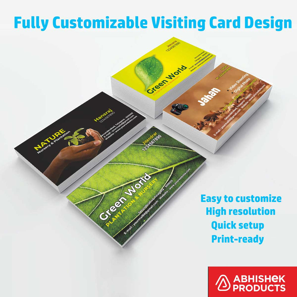 Visiting Card Design Files For Photo & Video, Plantaion & Nusery, Mobiles, Water Purifier, Mineral Water, Diamond, Jewellery, Gem Stone, Jeweller (17)