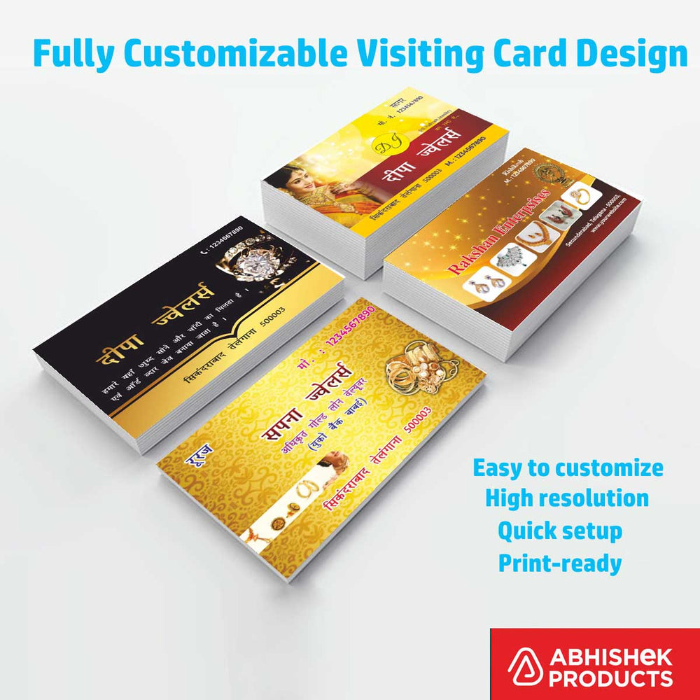Visiting Card Design Files For Photo & Video, Plantaion & Nusery, Mobiles, Water Purifier, Mineral Water, Diamond, Jewellery, Gem Stone, Jeweller
