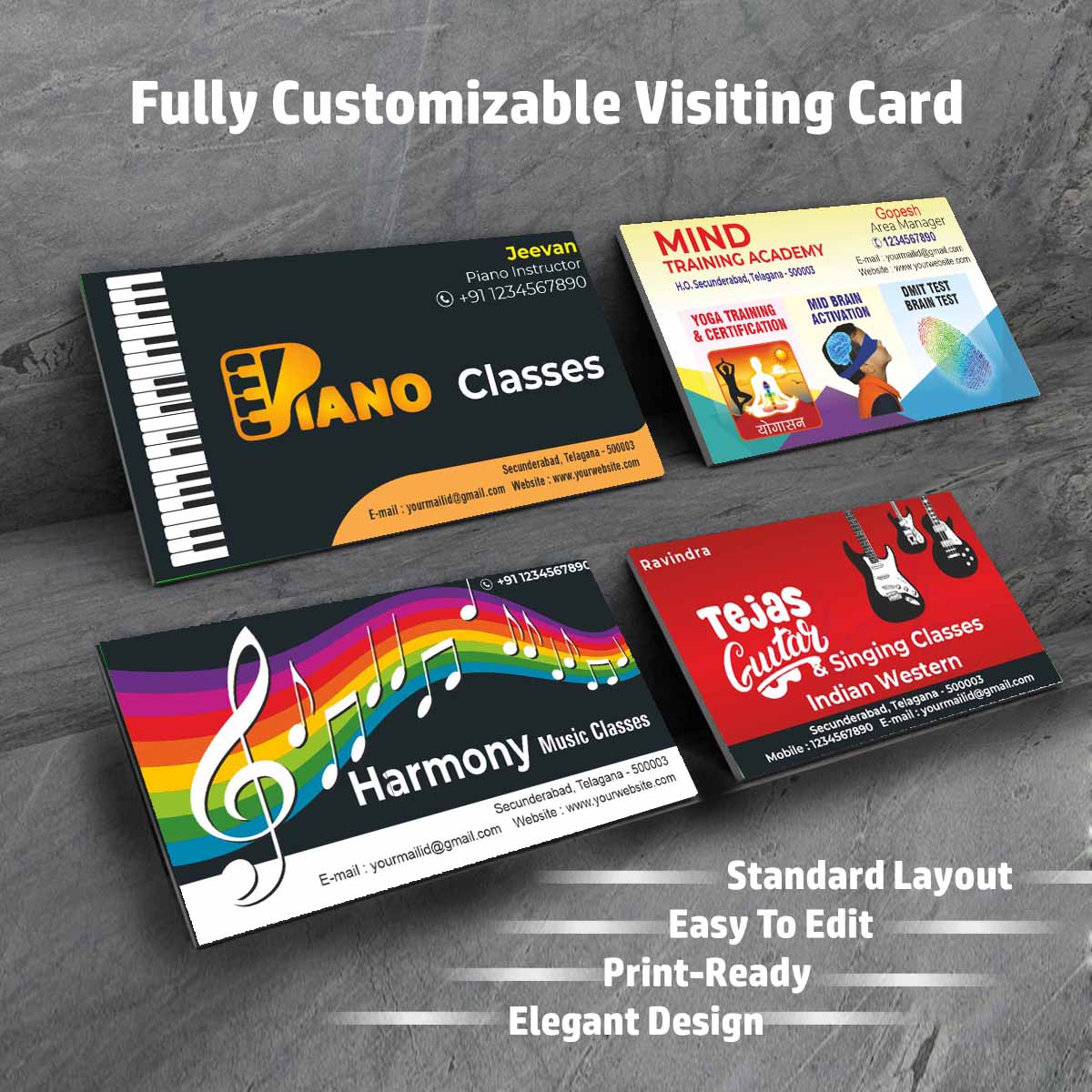 3/10 Business Visiting Card Design Files – 100 CDR v11 Templates Files ...