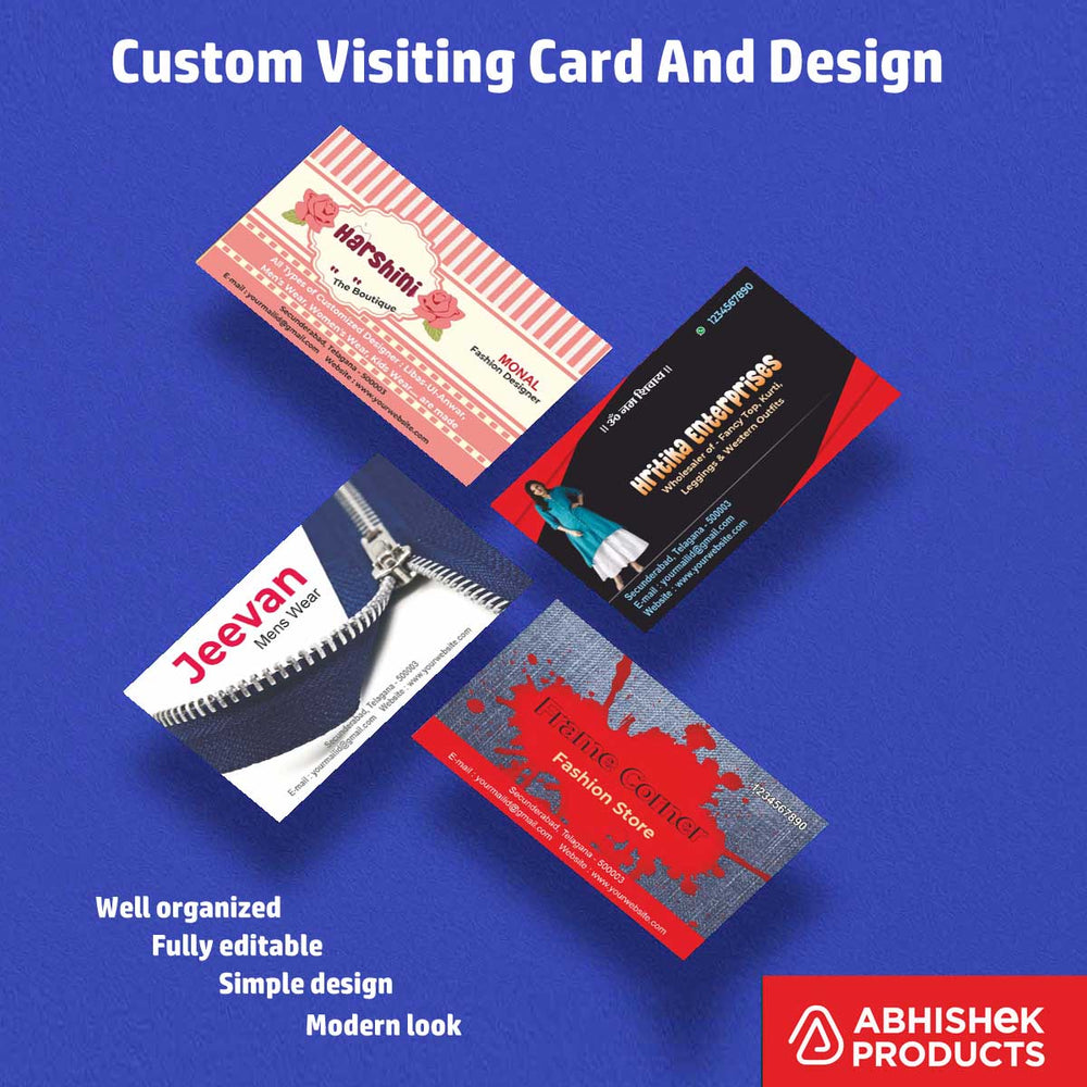 Visiting Card Design Files For Travel Planner, Hotel, Safari, Restaurant, Sweets, Wood, Furnitures, Plywood, doors, Apparels, Garments, Boutique (16)