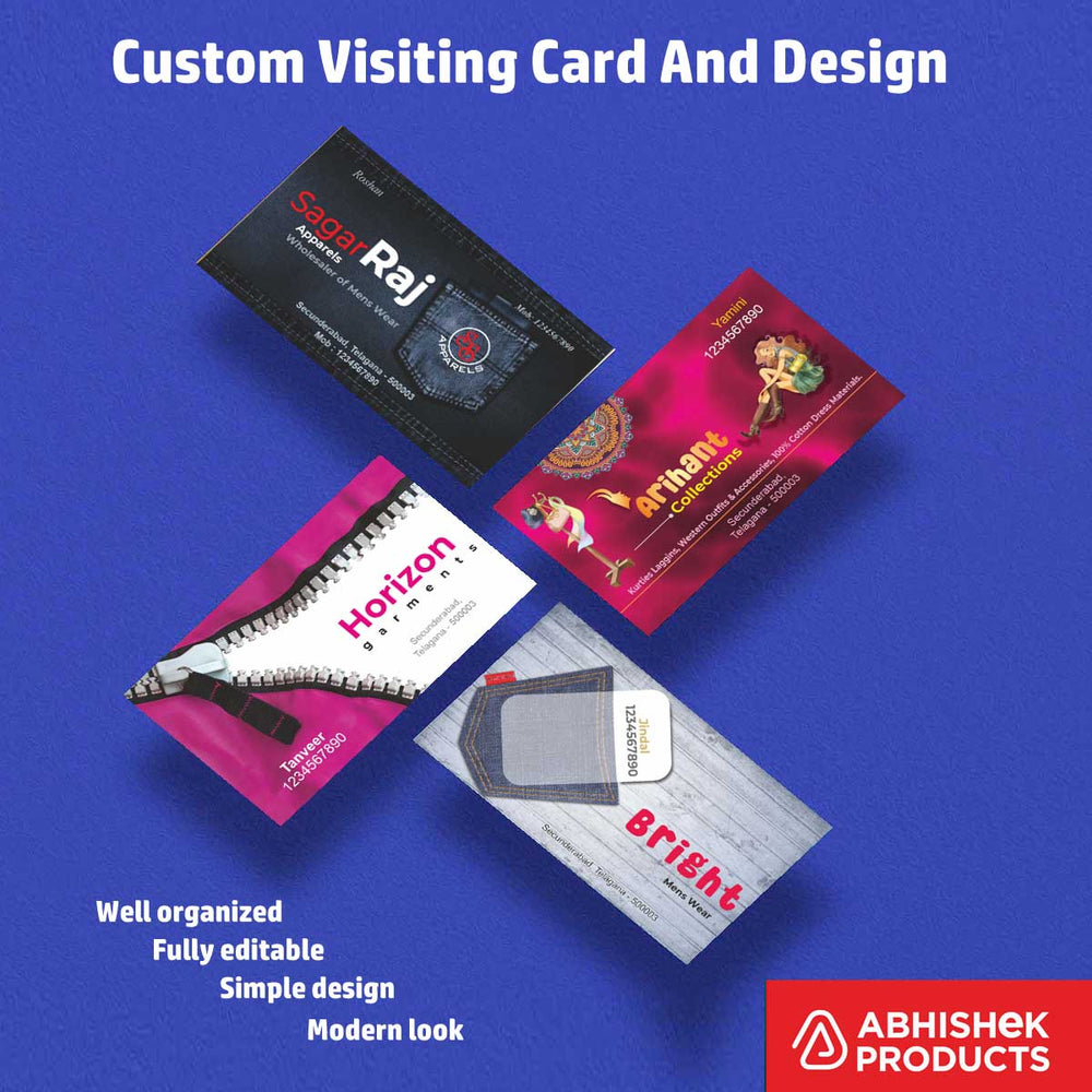 Visiting Card Design Files For Travel Planner, Hotel, Safari, Restaurant, Sweets, Wood, Furnitures, Plywood, doors, Apparels, Garments, Boutique (6)