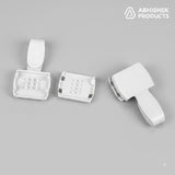 16mm White Horse Hook for ID Card Lanyards, plastic snap clip, disassembled for assembly