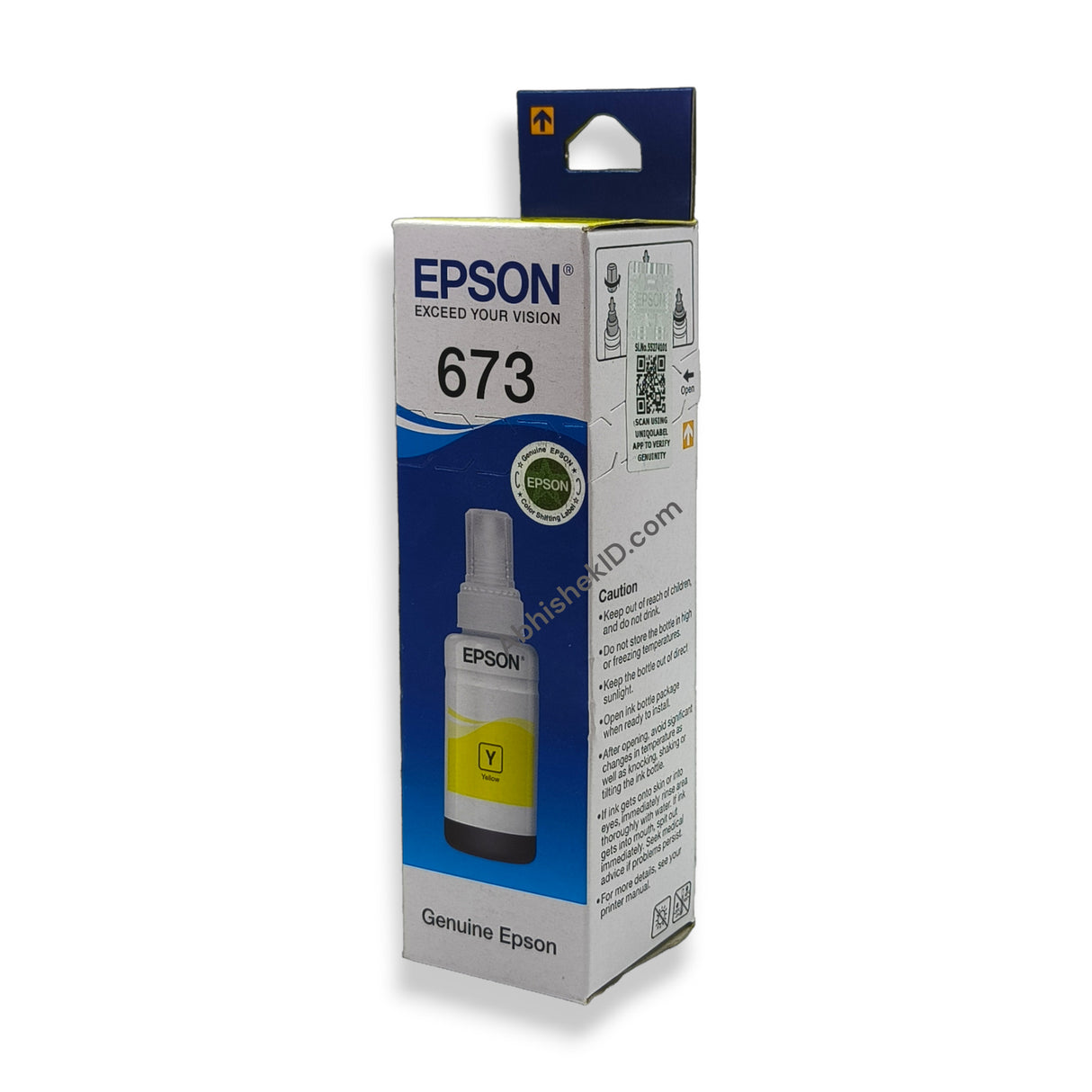 Yellow Epson Original 673 Ink Bottles for EcoTank Printers L805, L850, L1800, L810, L800 (3)