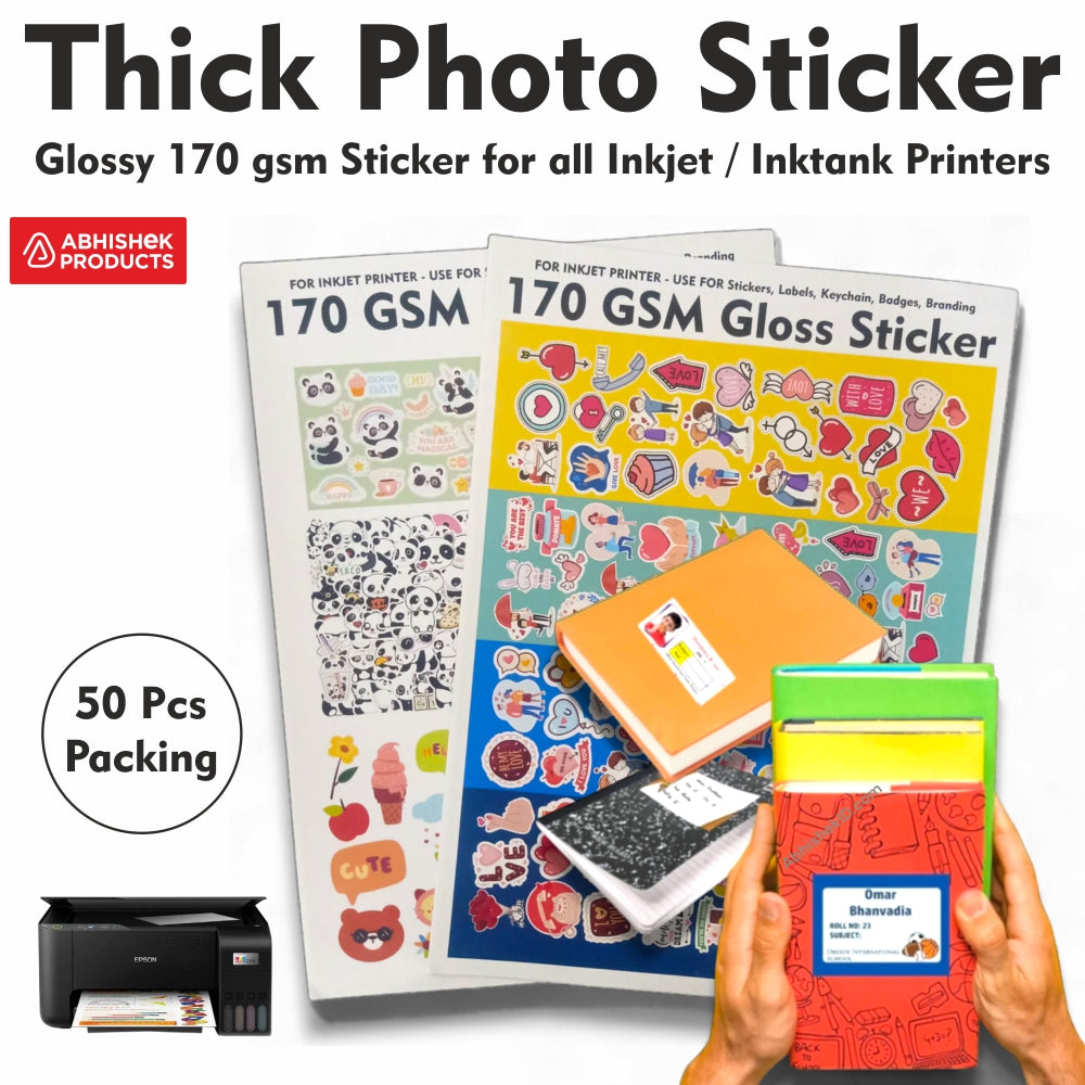 Screen With Inject Sticker Example A4 170 Gsm Photo Sticker Adhesive - in Inkjet/inktank Printer Making B ...