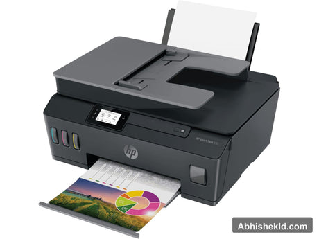 HP Smart Tank 530 wireless all-in-one ink tank printer front view with touchscreen