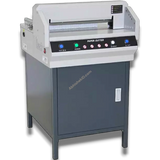 Abhishek Products 450VS automatic electric paper cutter with A3/17 inch capacity and integrated optical cutting line.