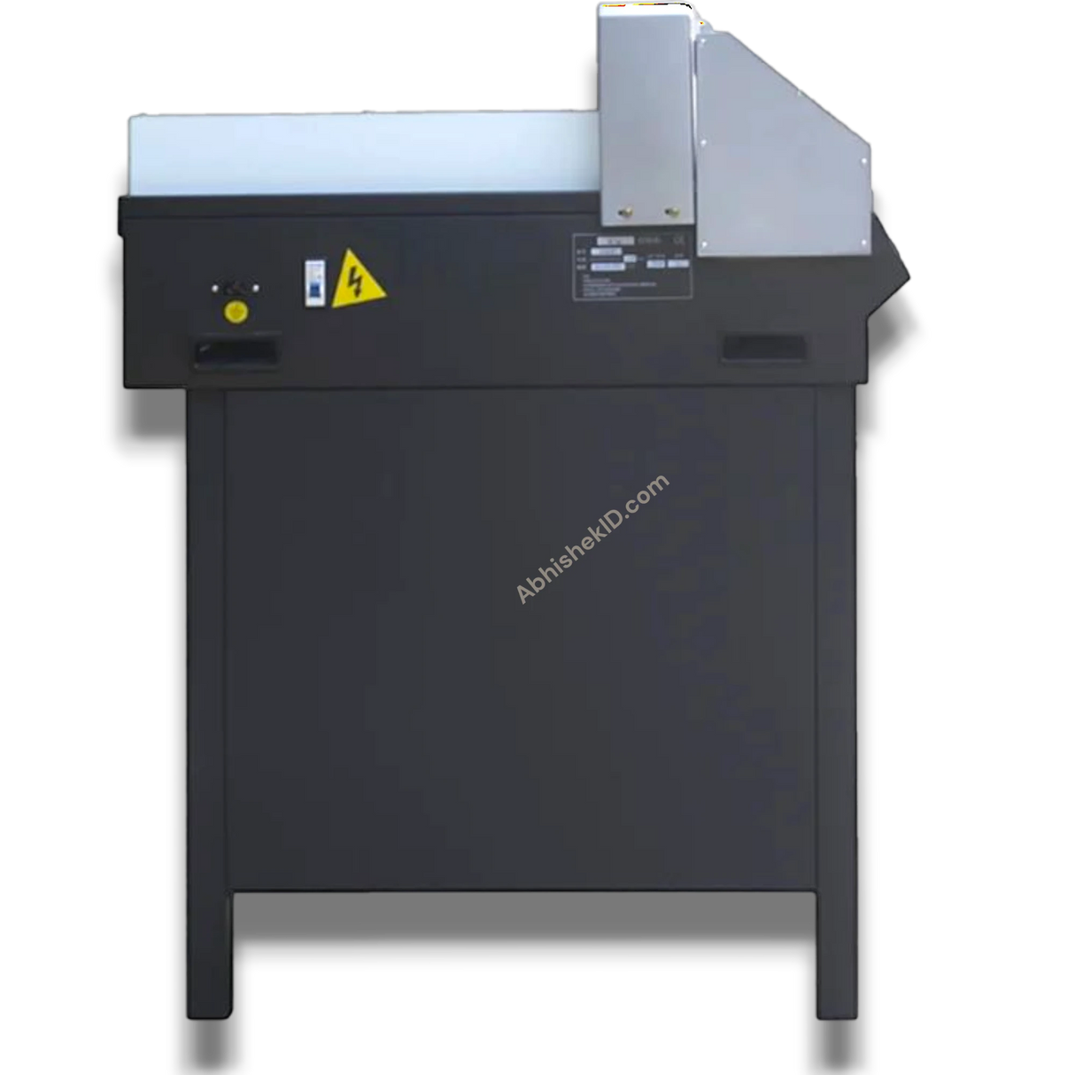 Abhishek Products 450VS automatic electric paper cutter with optical cutting line, A3 size, black metal
