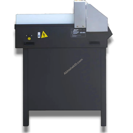 Abhishek Products 450VS automatic electric paper cutter with optical cutting line, A3 size, black metal