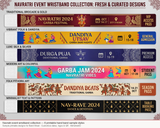 Navratri event wristband collection 6 printable hand band sample styles for Band Sheet