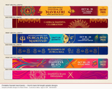 Printable Navratri hand bands front and back full-length sample designs on Band Sheet