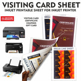 విజిటింగ్ కార్డ్ షీట్ A4 270 Gsm 2 సైడ్ ప్రింటింగ్ కోసం పౌడర్ షీట్ - ఇంక్‌జెట్ కోసం 