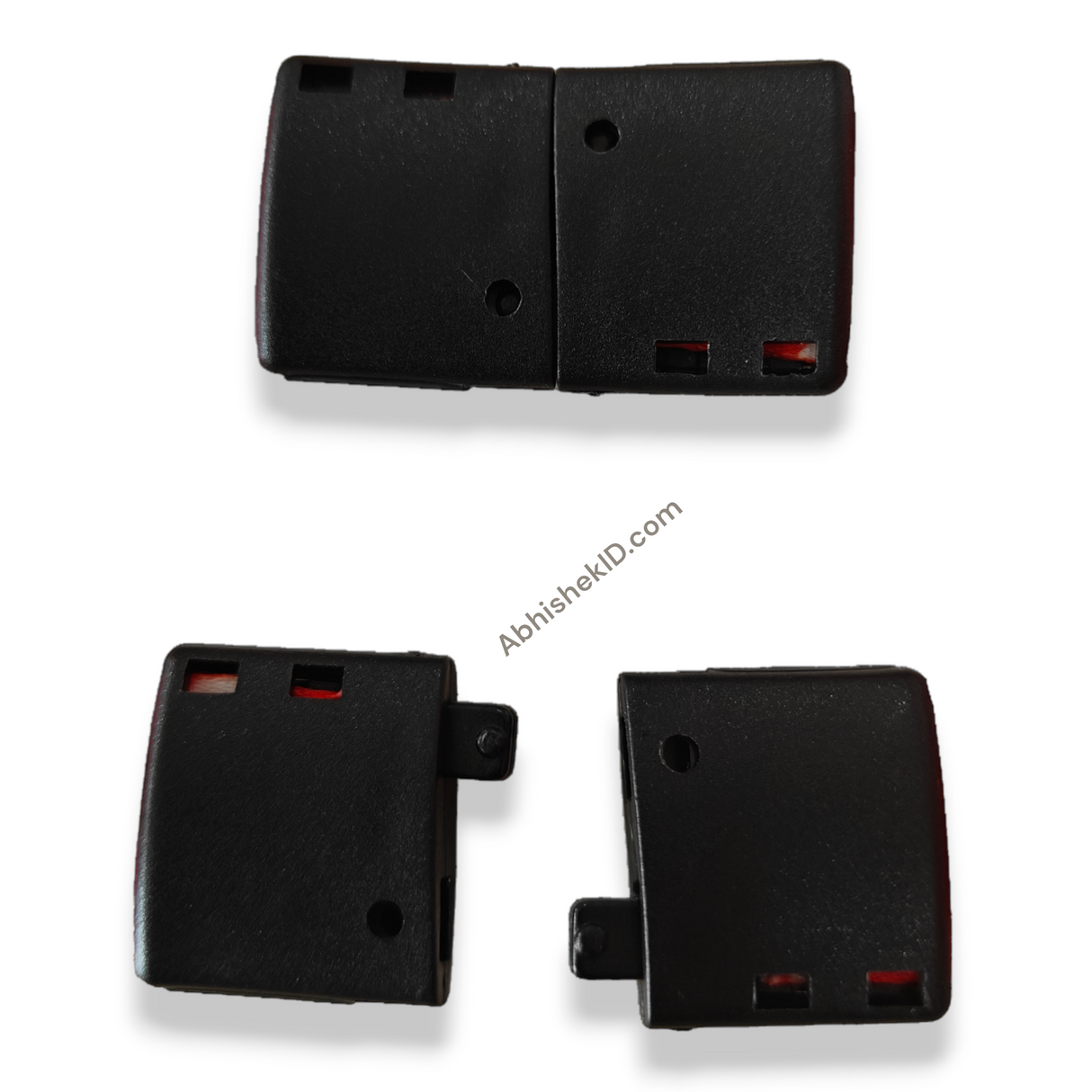 central joint for id card lanyard tag for use in corporate company, plastic black attachment bit for joining tag near neck, neck joint (14)