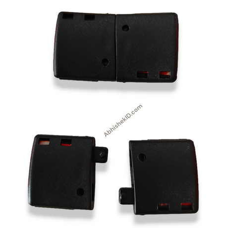 central joint for id card lanyard tag for use in corporate company, plastic black attachment bit for joining tag near neck, neck joint (14)