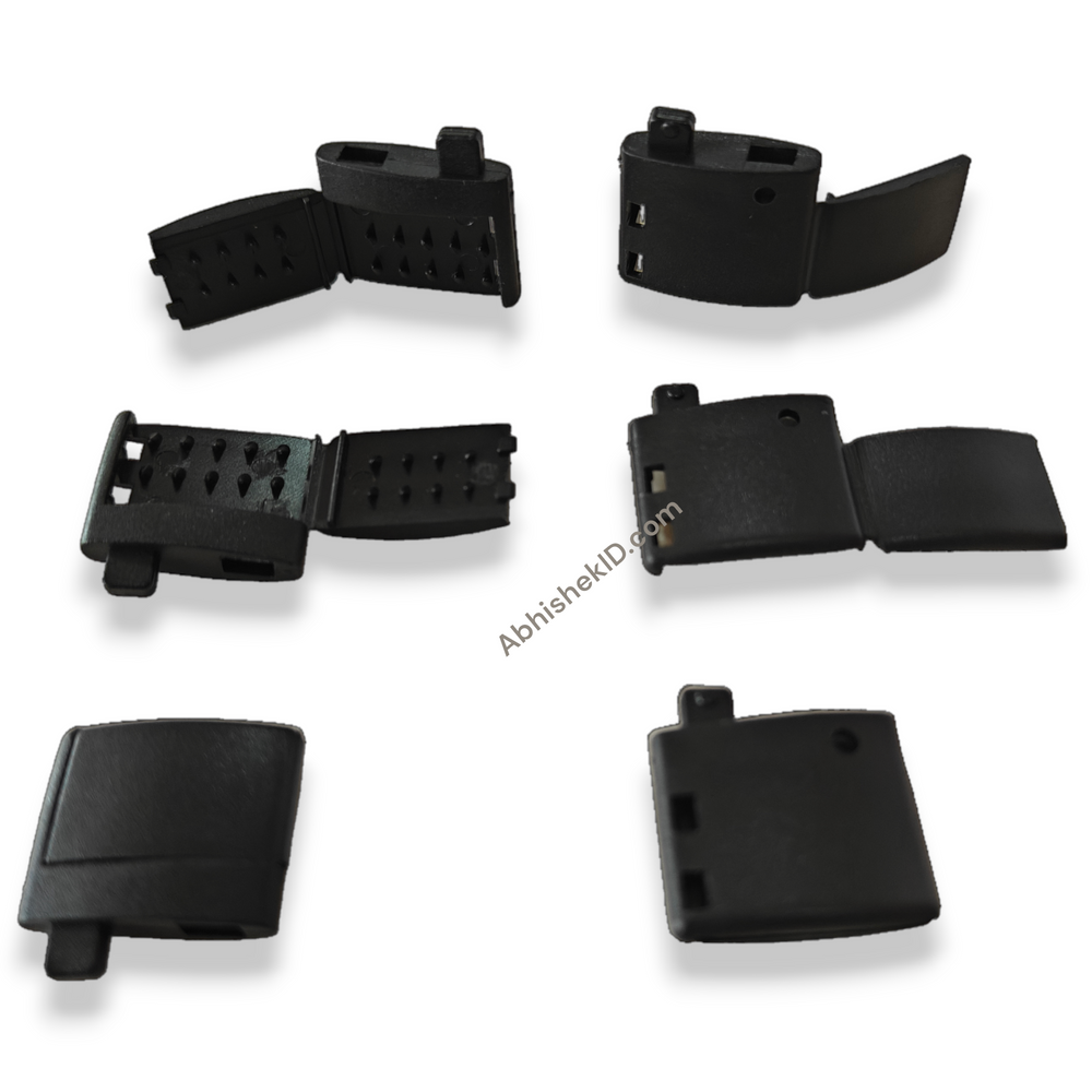 central joint for id card lanyard tag for use in corporate company, plastic black attachment bit for joining tag near neck, neck joint (2)