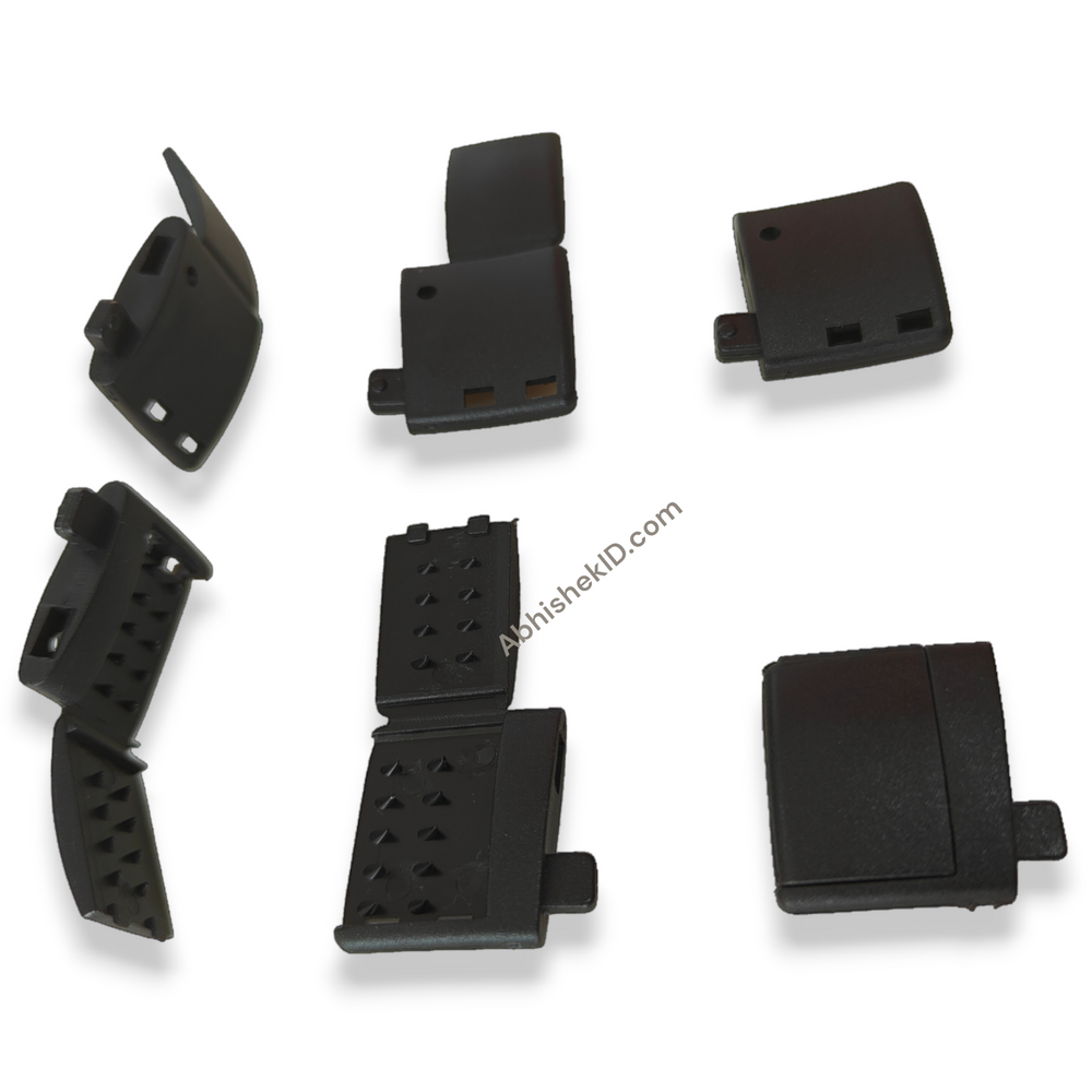 central joint for id card lanyard tag for use in corporate company, plastic black attachment bit for joining tag near neck, neck joint (4)