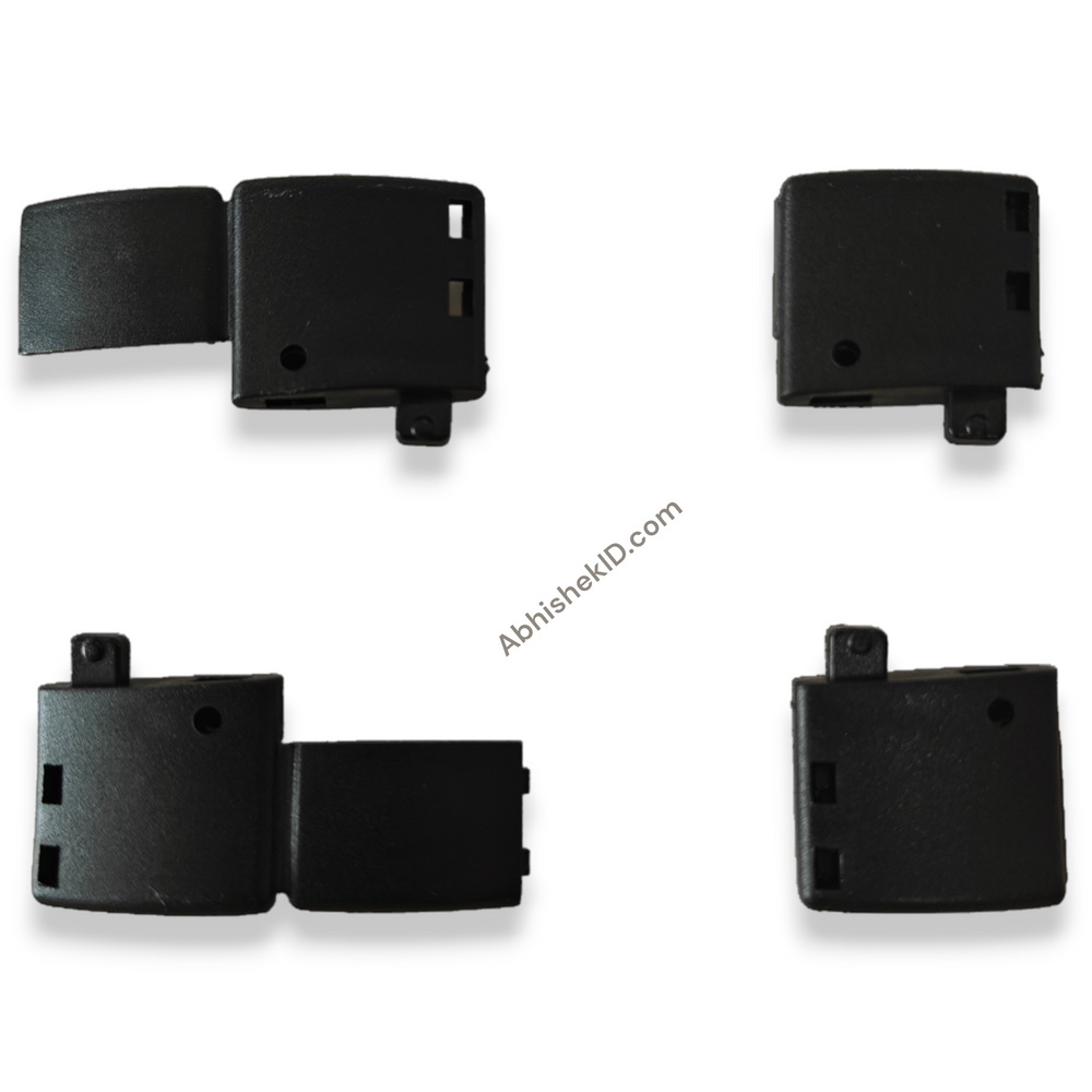 central joint for id card lanyard tag for use in corporate company, plastic black attachment bit for joining tag near neck, neck joint (9)