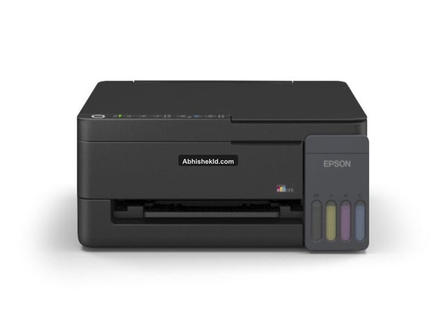 Epson EcoTank L3350 A4 Wi-Fi all-in-one ink tank printer front view with integrated grey ink tanks