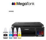 Canon PIXMA G2010 all-in-one ink tank printer front view with integrated MegaTank reservoirs