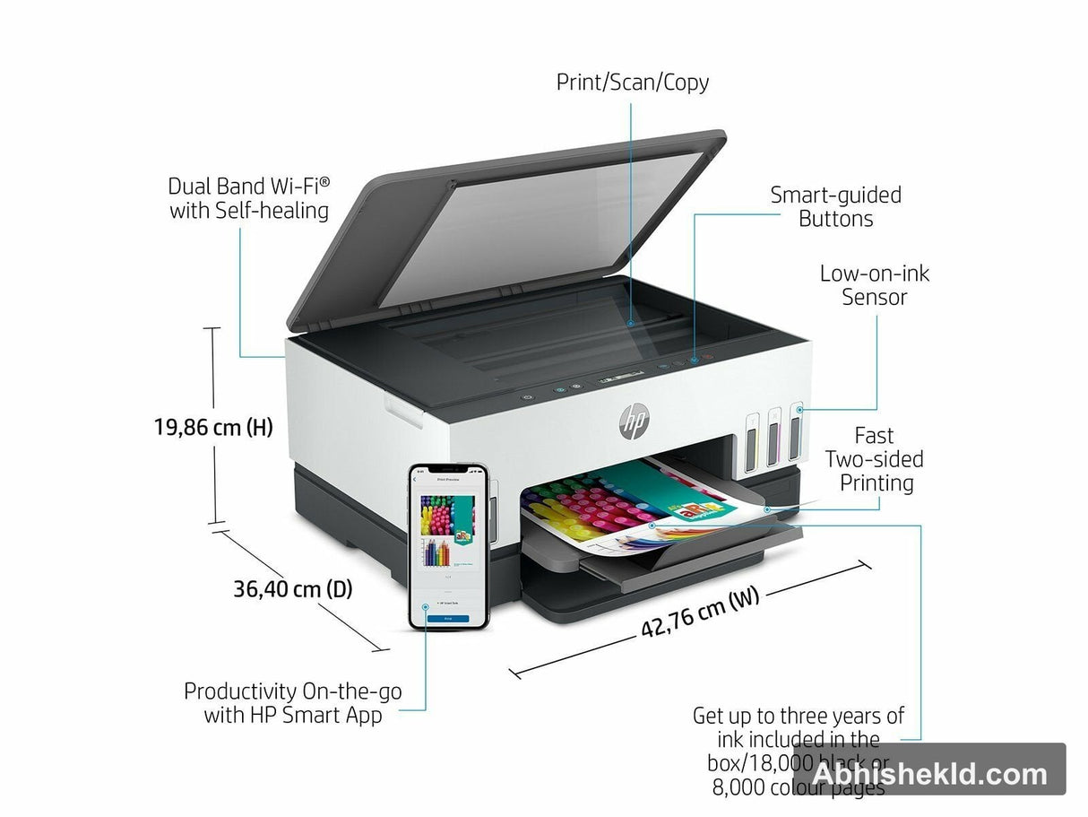 HP Smart Tank 670 automatic duplex printing output tray