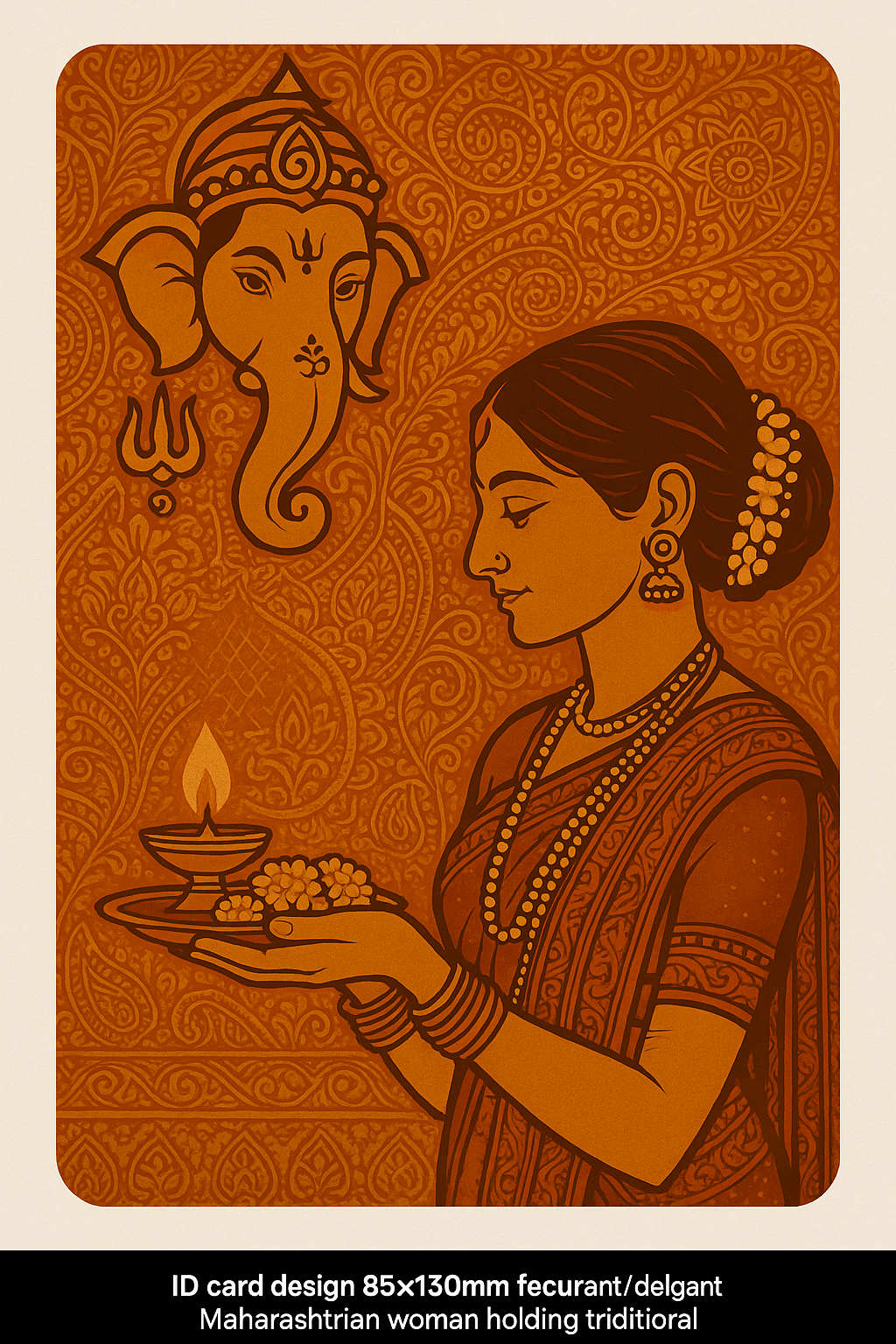 Ganesh Mandal ID Card Design Templates SVG (85x130mm) – Editable for CorelDRAW, Photoshop, Illustrator