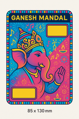 Ganesh Mandal ID Card Design Templates SVG (85x130mm) – Editable for CorelDRAW, Photoshop, Illustrator