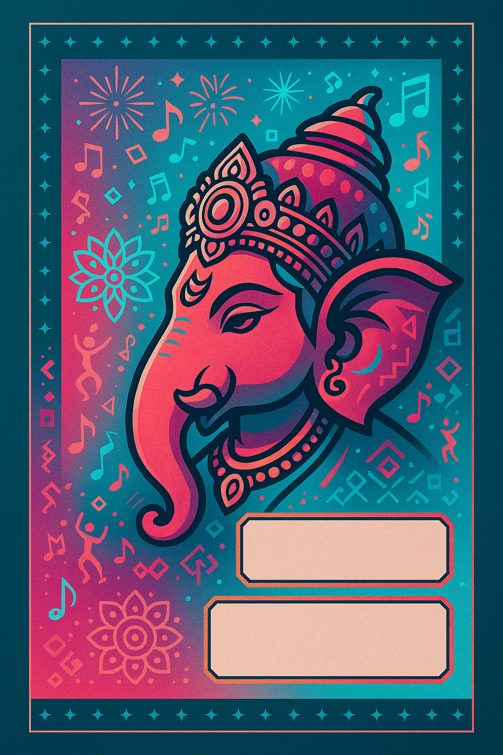 Ganesh Mandal ID Card Design Templates SVG (85x130mm) – Editable for CorelDRAW, Photoshop, Illustrator