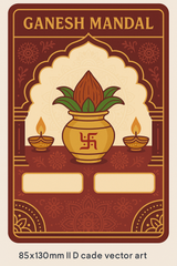 Ganesh Mandal ID Card Design Templates SVG (85x130mm) – Editable for CorelDRAW, Photoshop, Illustrator