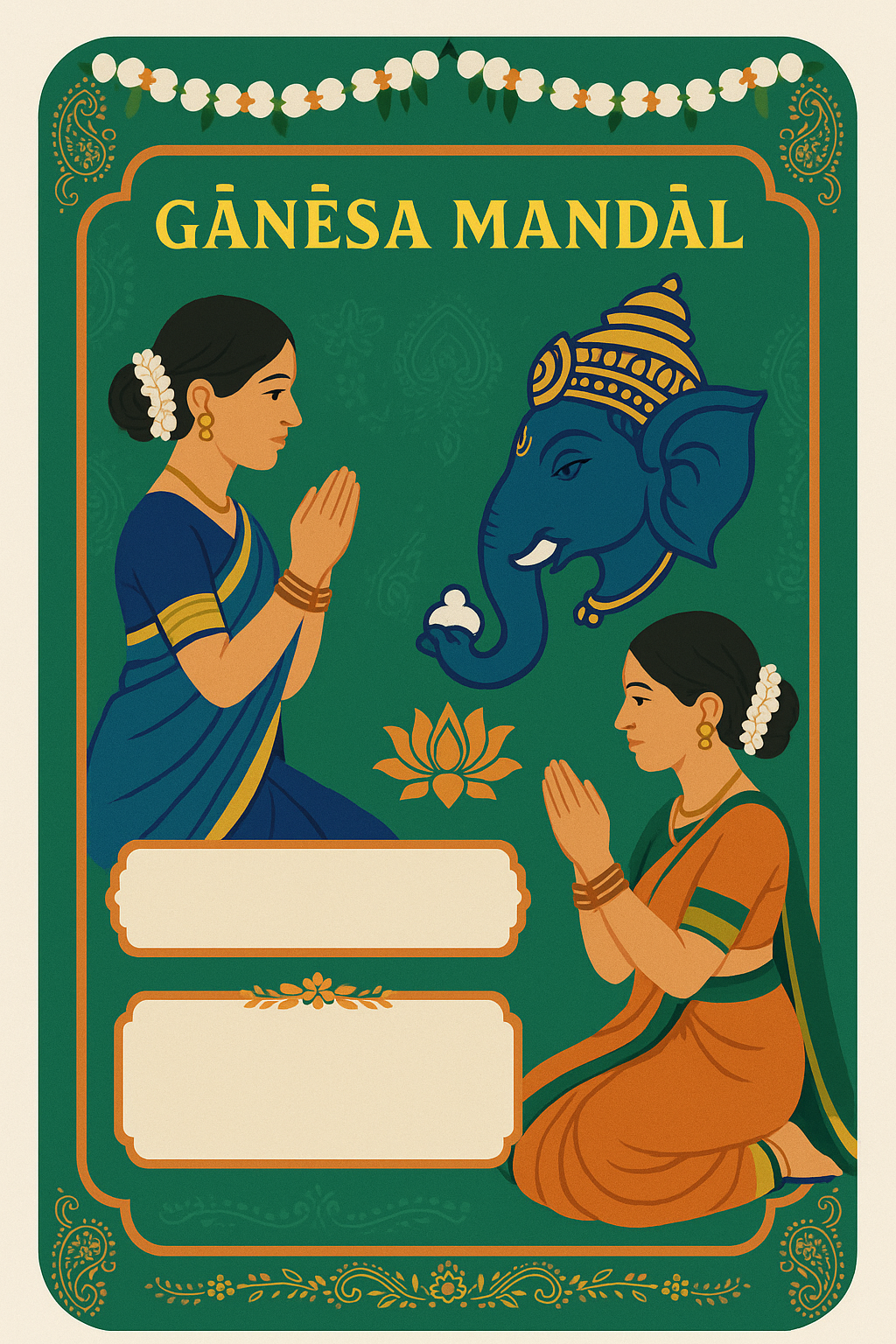 Ganesh Mandal ID Card Design Templates SVG (85x130mm) – Editable for CorelDRAW, Photoshop, Illustrator