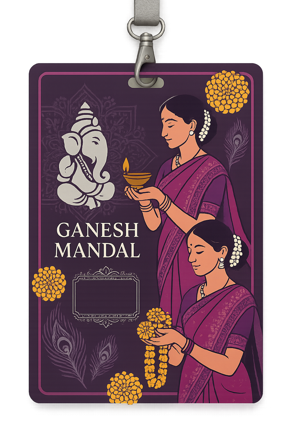 Ganesh Mandal ID Card Design Templates SVG (85x130mm) – Editable for CorelDRAW, Photoshop, Illustrator